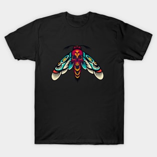 Butterfly Skull Modern Art T-Shirt